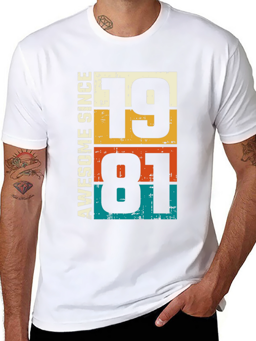 Awesome Since 1981 Graphic T-Shirt - Retro Birthday Tee