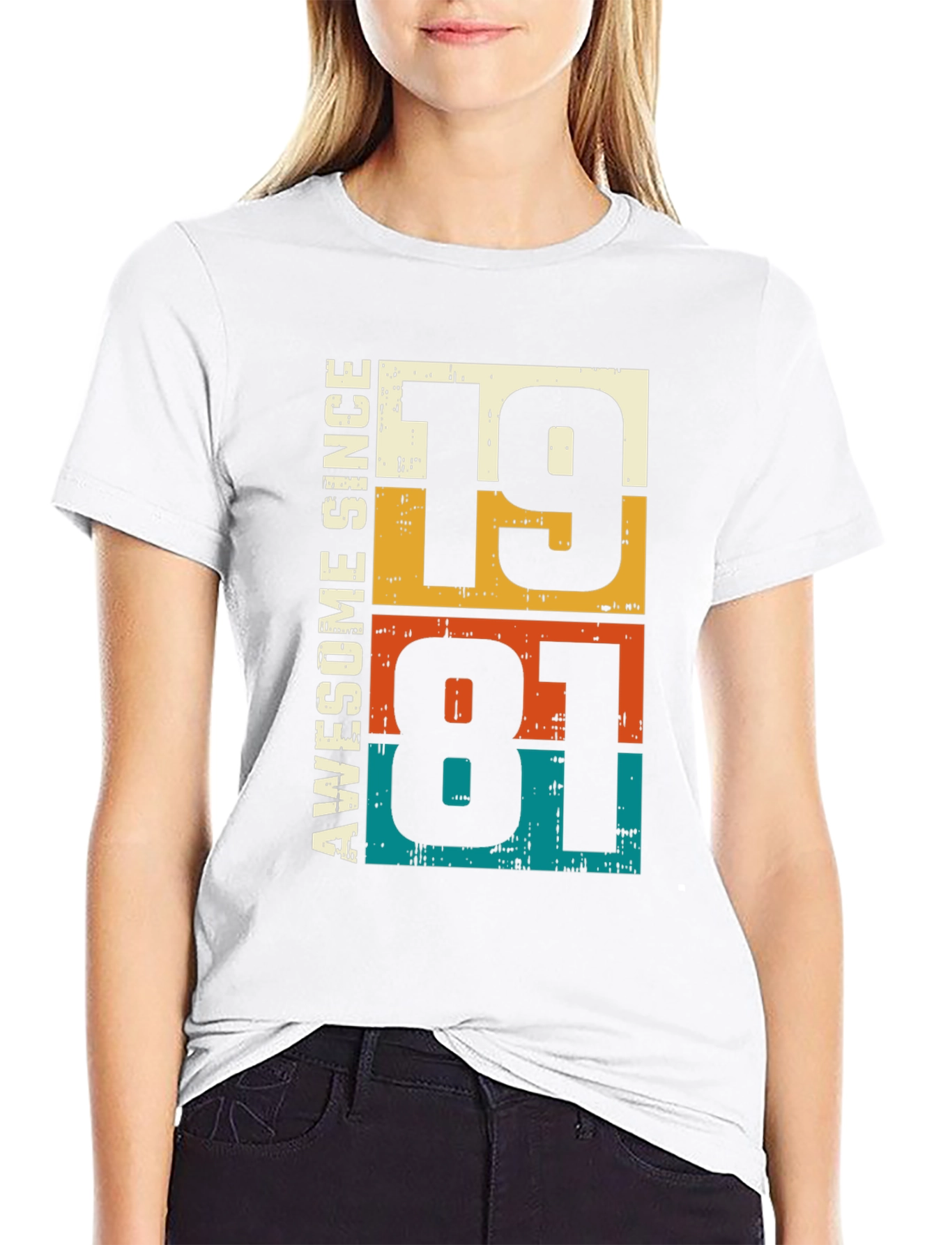 Awesome Since 1981 Graphic T-Shirt - Retro Birthday Tee
