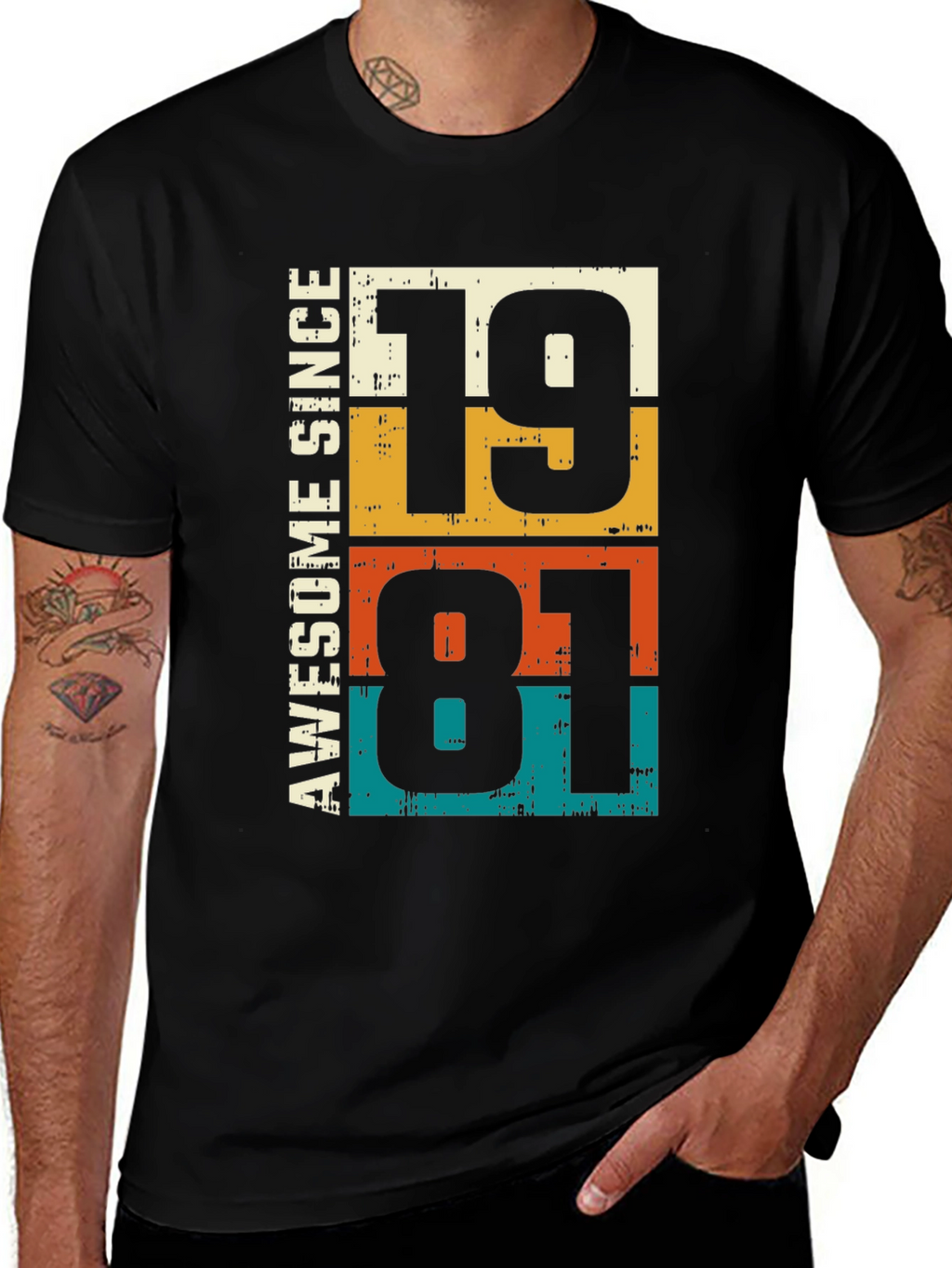 Awesome Since 1981 Graphic T-Shirt - Retro Birthday Tee