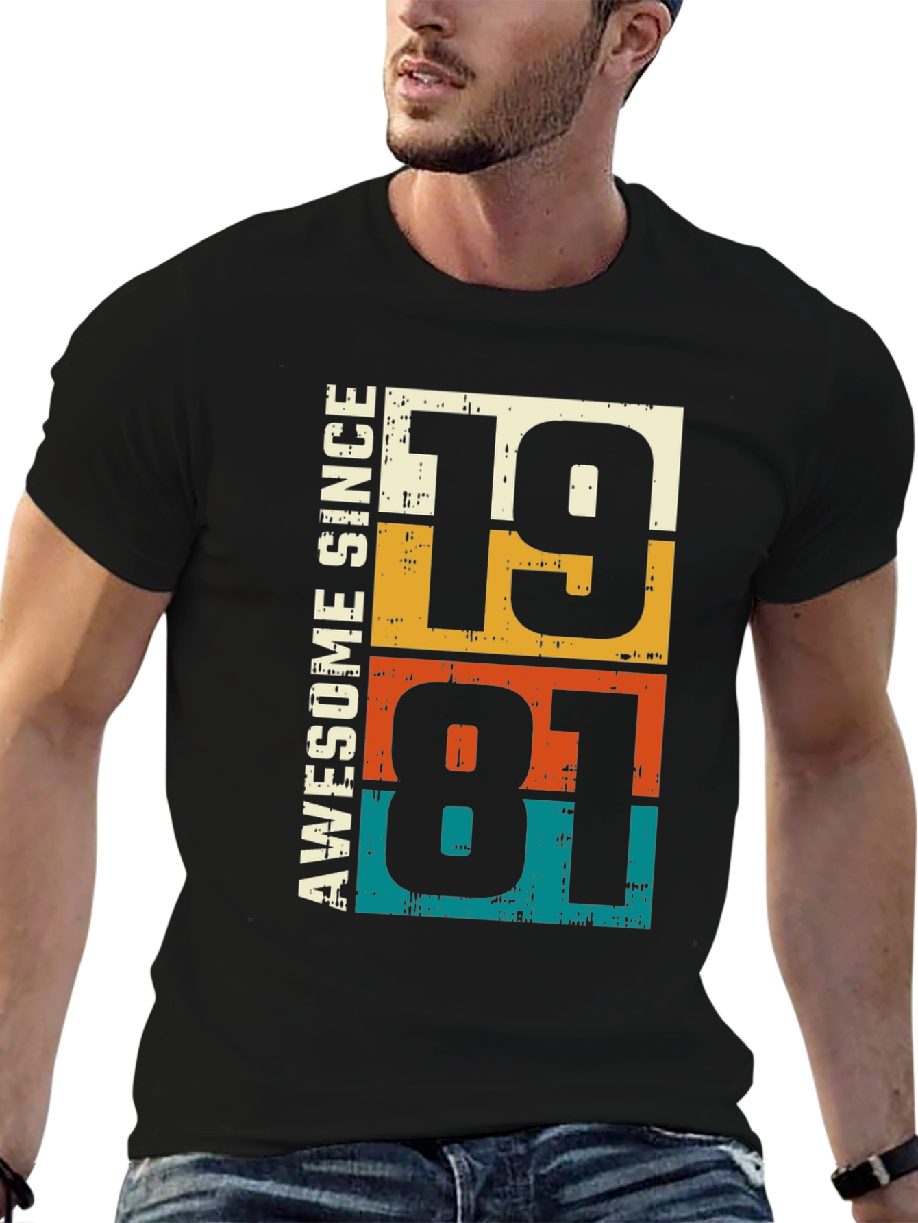 Awesome Since 1981 Graphic T-Shirt - Retro Birthday Tee