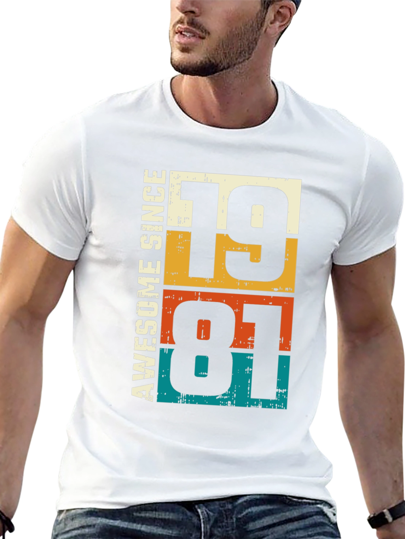 Awesome Since 1981 Graphic T-Shirt - Retro Birthday Tee