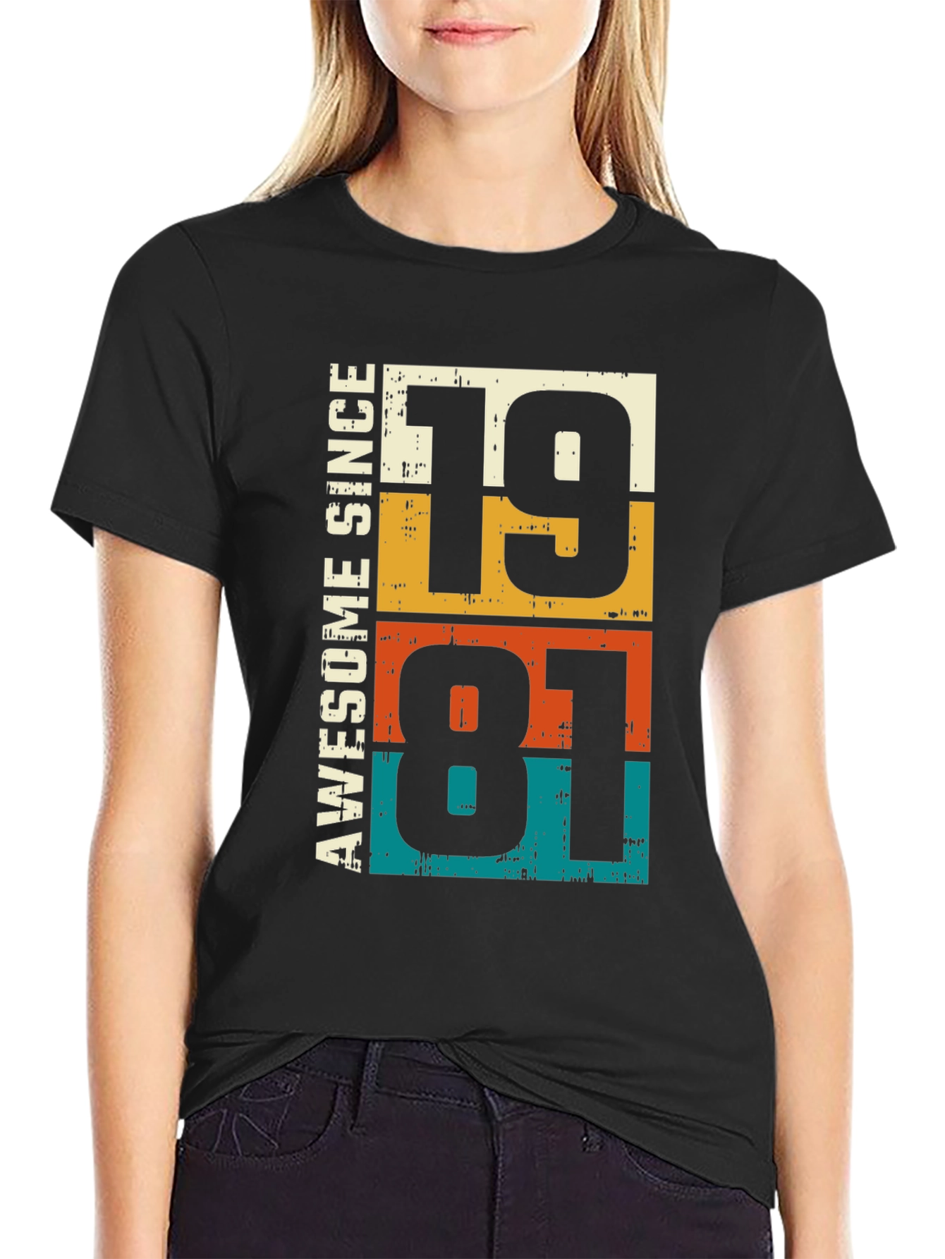 Awesome Since 1981 Graphic T-Shirt - Retro Birthday Tee