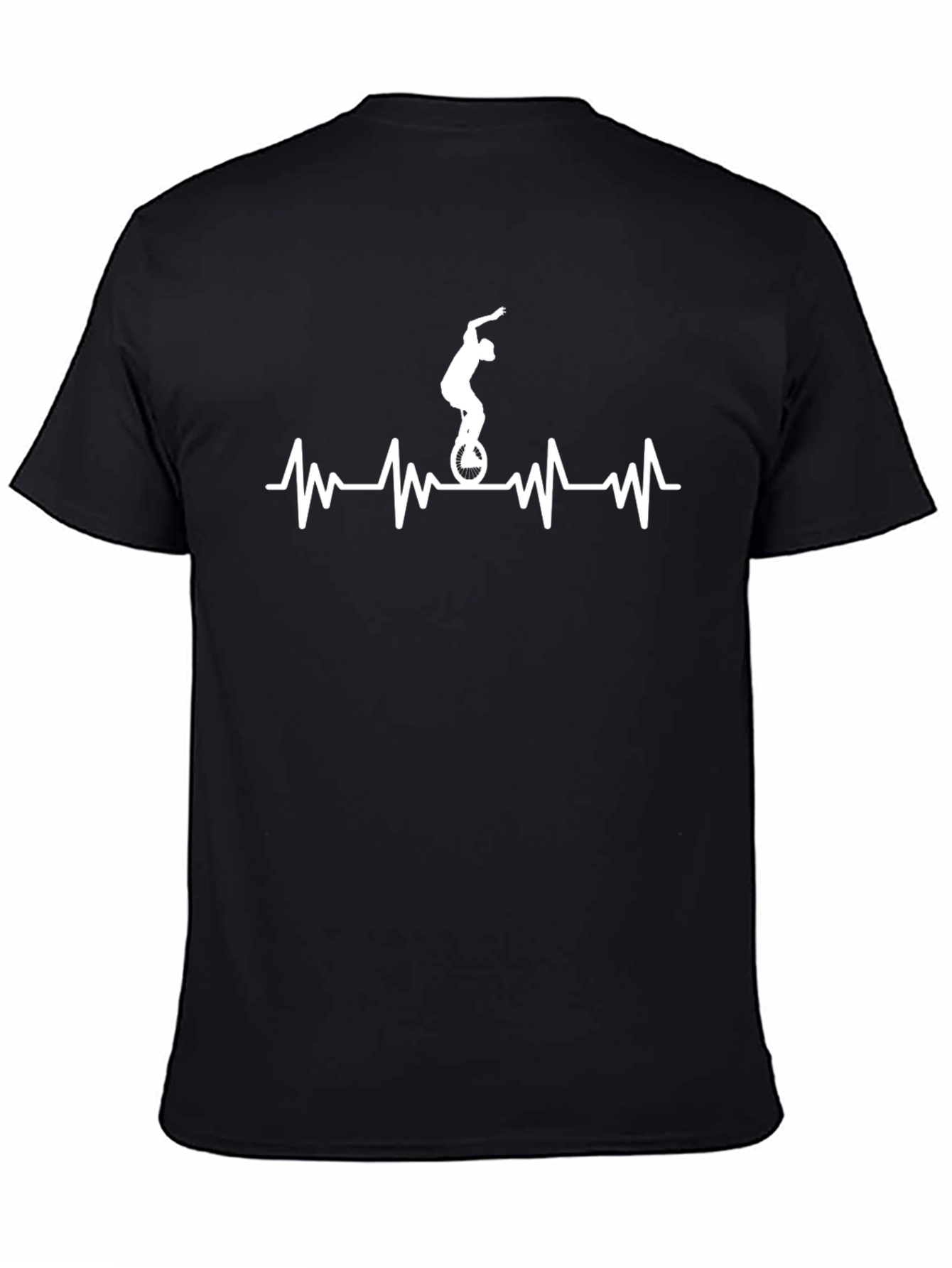 Unicycle Heartbeat T-Shirt - Black