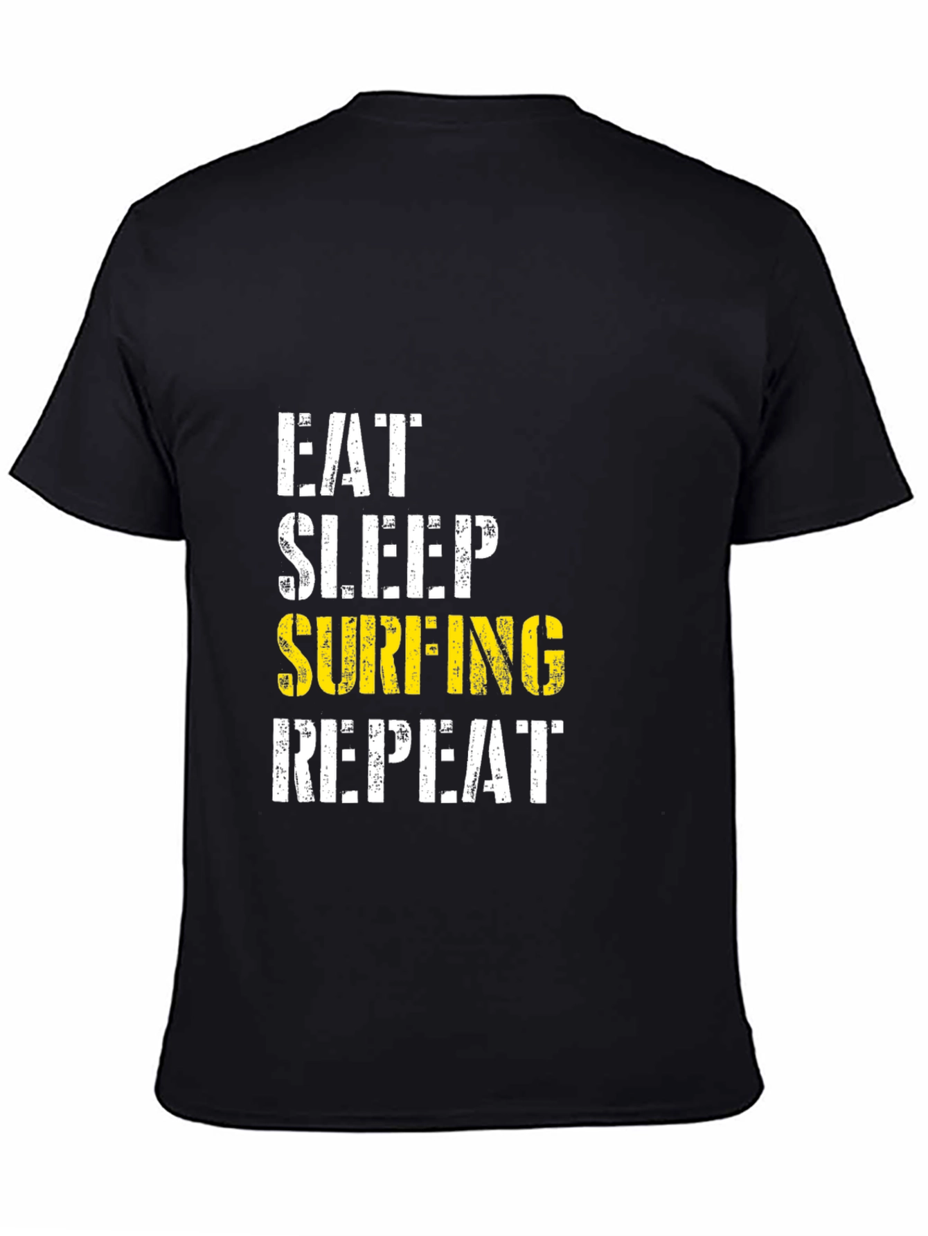 Eat Sleep Surfing Repeat Black T-Shirt