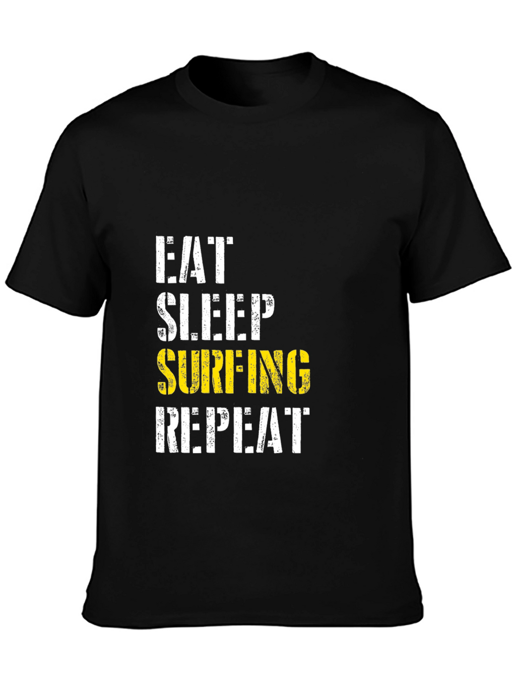 Eat Sleep Surfing Repeat Black T-Shirt