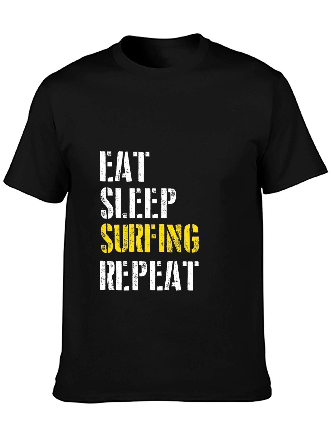 Eat Sleep Surfing Repeat Black T-Shirt