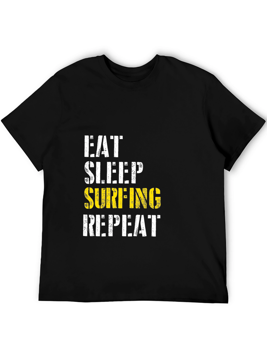 Eat Sleep Surfing Repeat Black T-Shirt