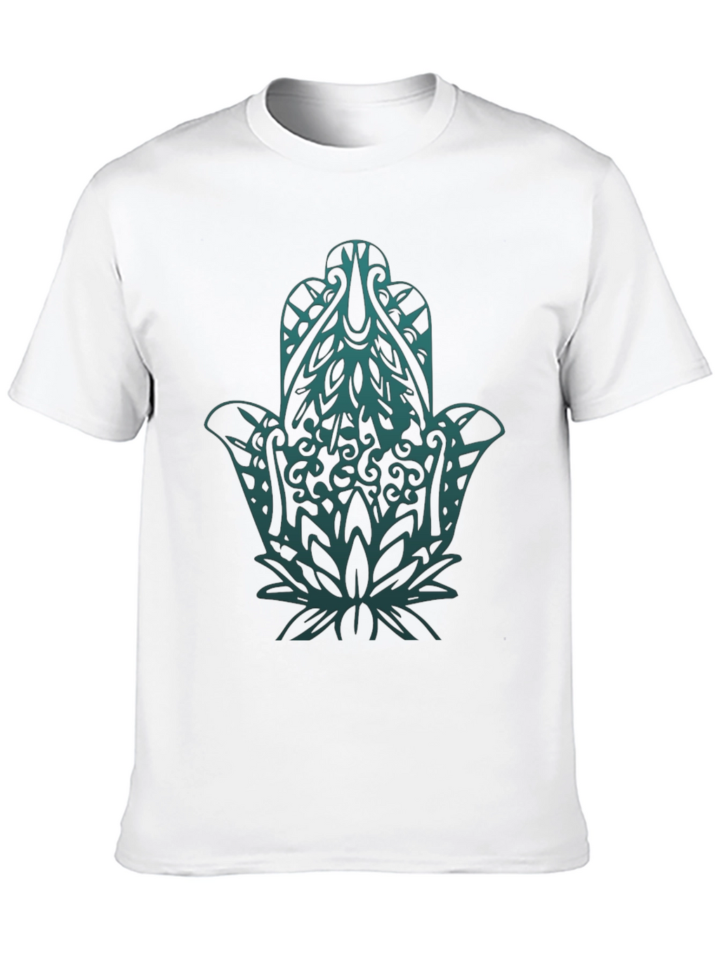 Hamsa Hand Graphic Print Black T-Shirt