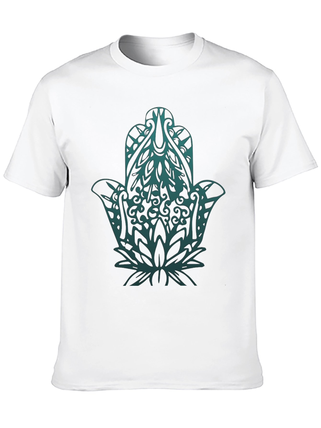 Hamsa Hand Graphic Print Black T-Shirt