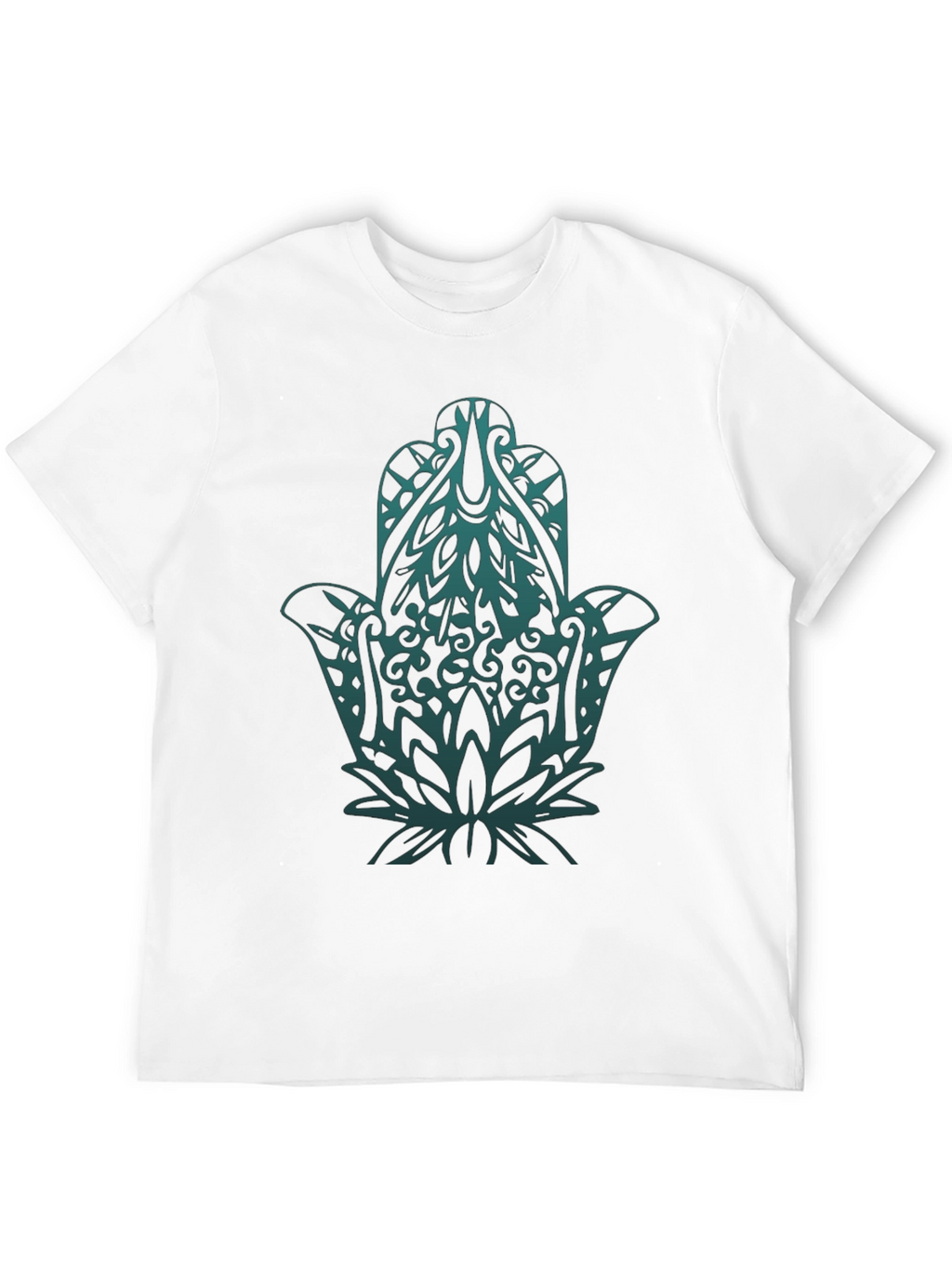 Hamsa Hand Graphic Print Black T-Shirt