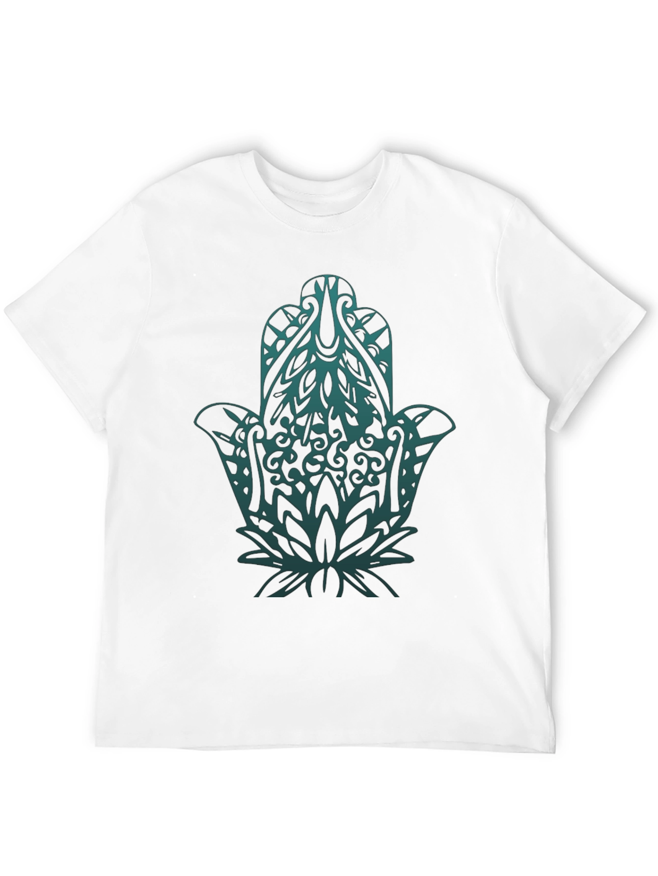 Hamsa Hand Graphic Print Black T-Shirt