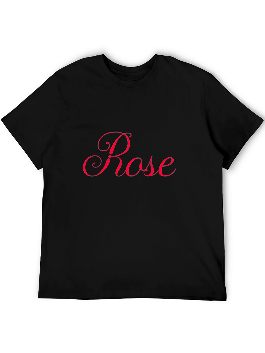 Rose Script Black T-Shirt - Stylish Casual Wear