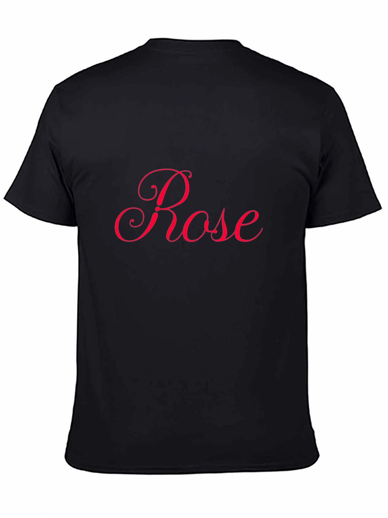 Rose Script Black T-Shirt - Stylish Casual Wear