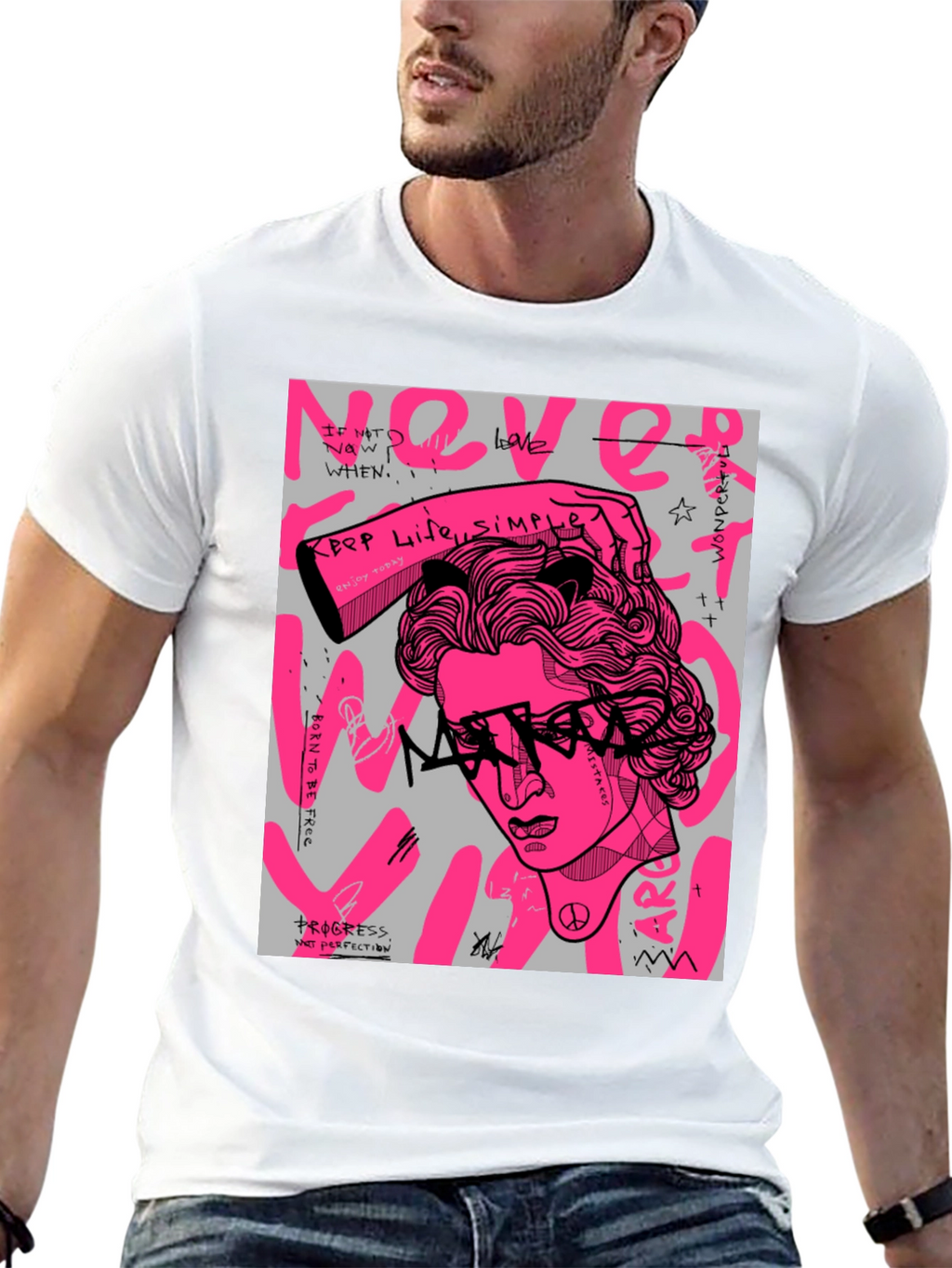 Edgy Graphic Print Tee - Artistic Streetwear