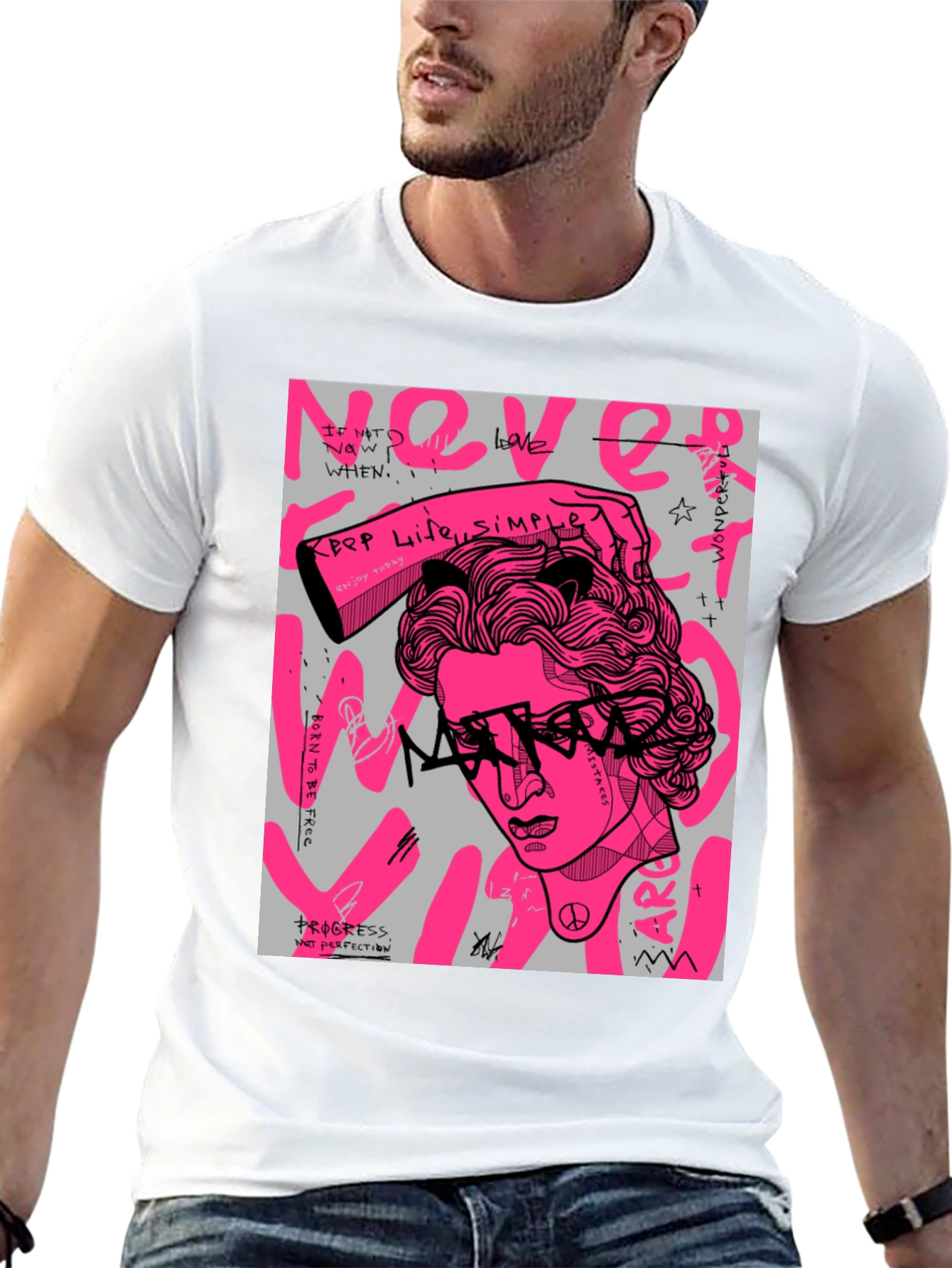 Edgy Graphic Print Tee - Artistic Streetwear