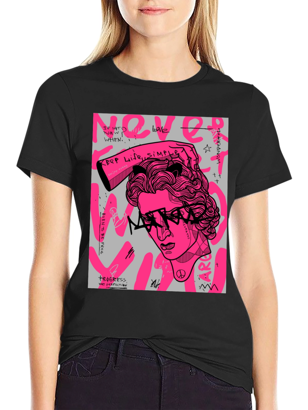 Edgy Graphic Print Tee - Artistic Streetwear