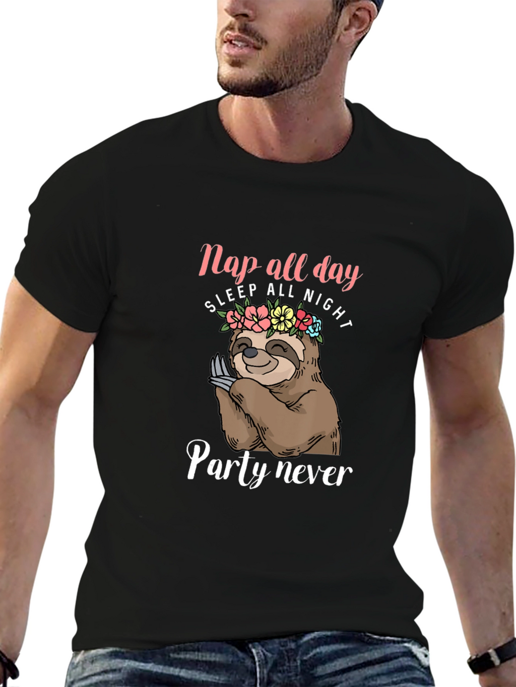 Nap All Day Sloth Graphic T-Shirt