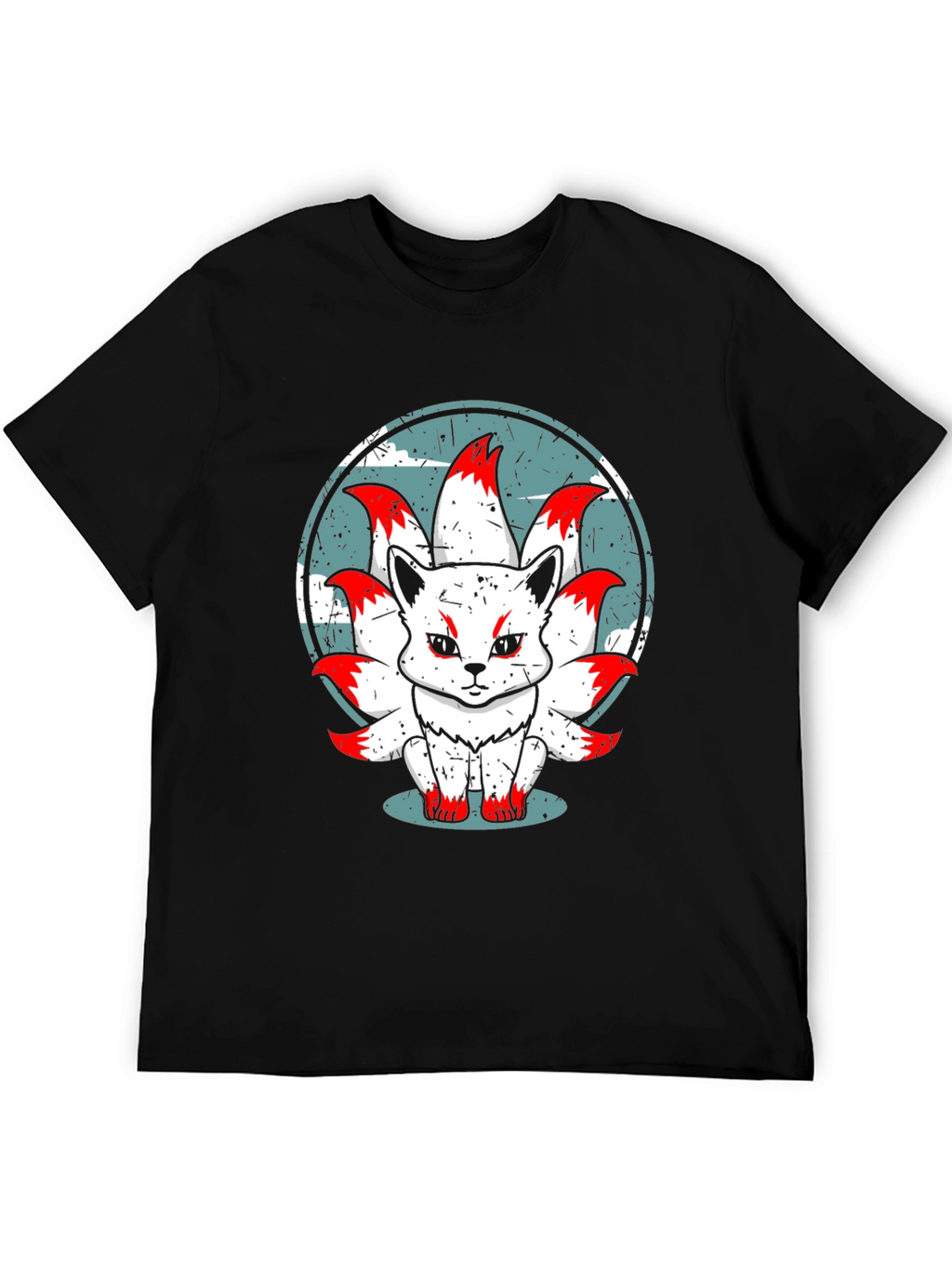 Nine-Tailed Fox Graphic Tee - Anime Style