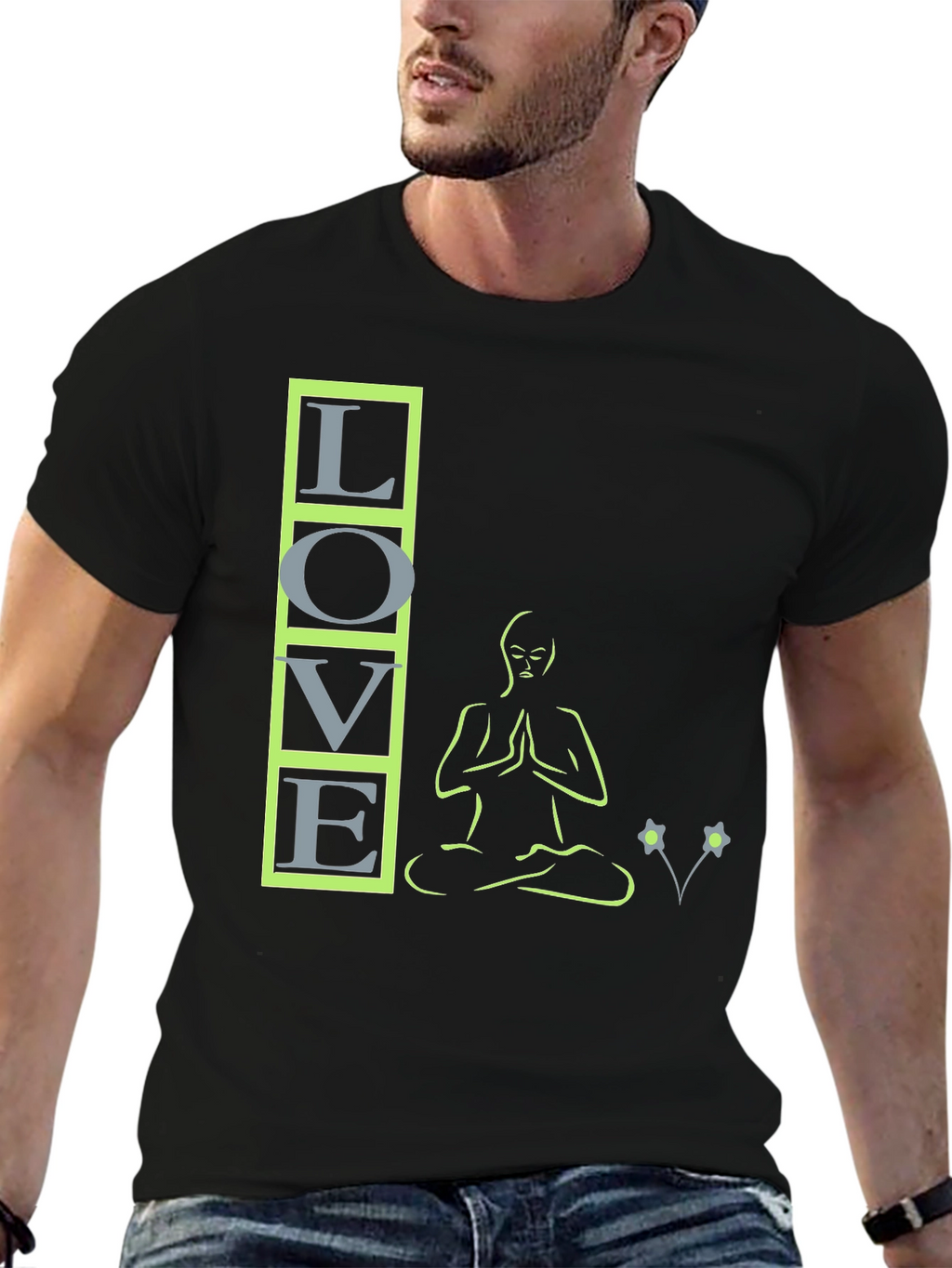 Love Meditation Black T-Shirt
