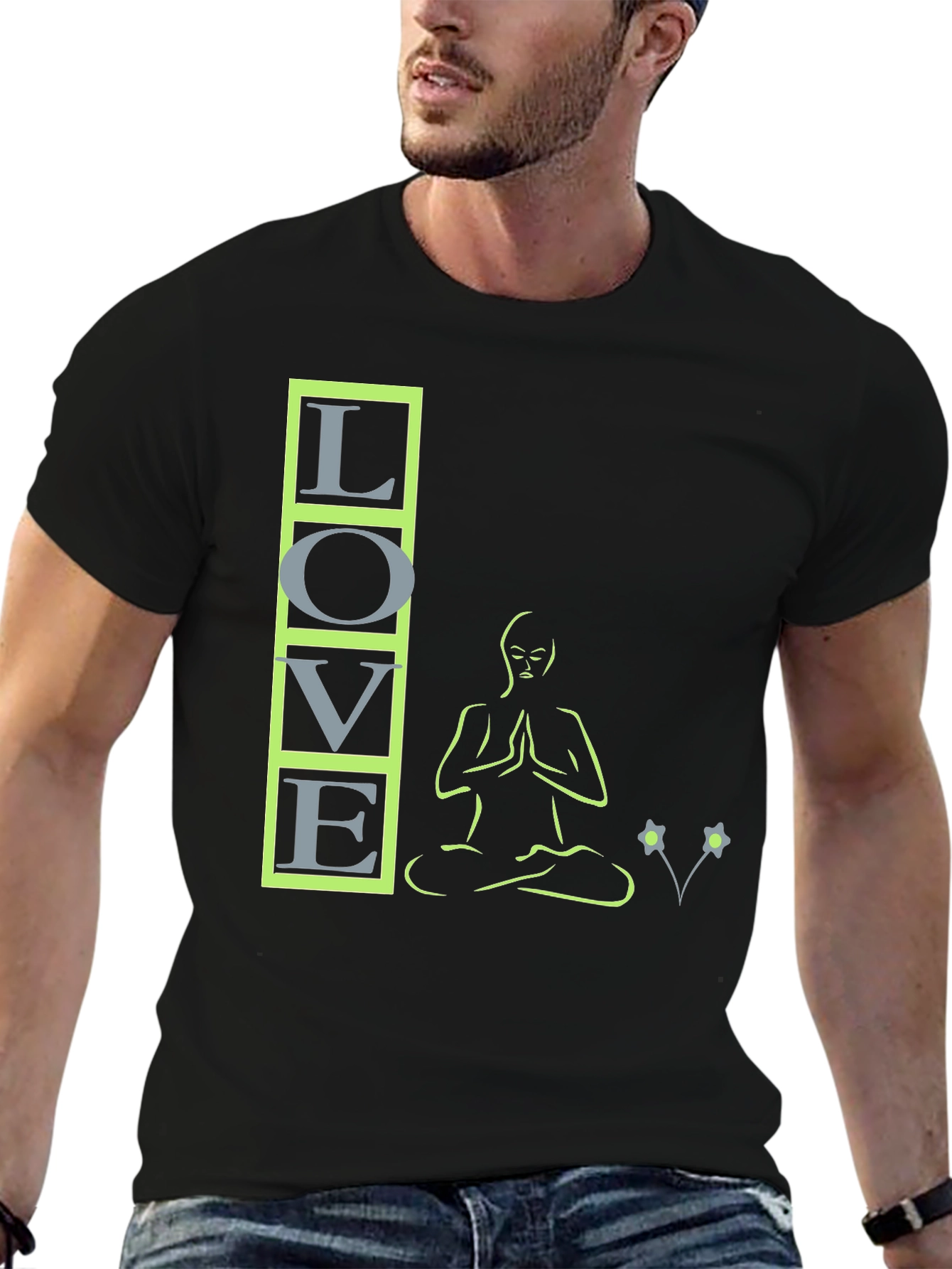 Love Meditation Black T-Shirt