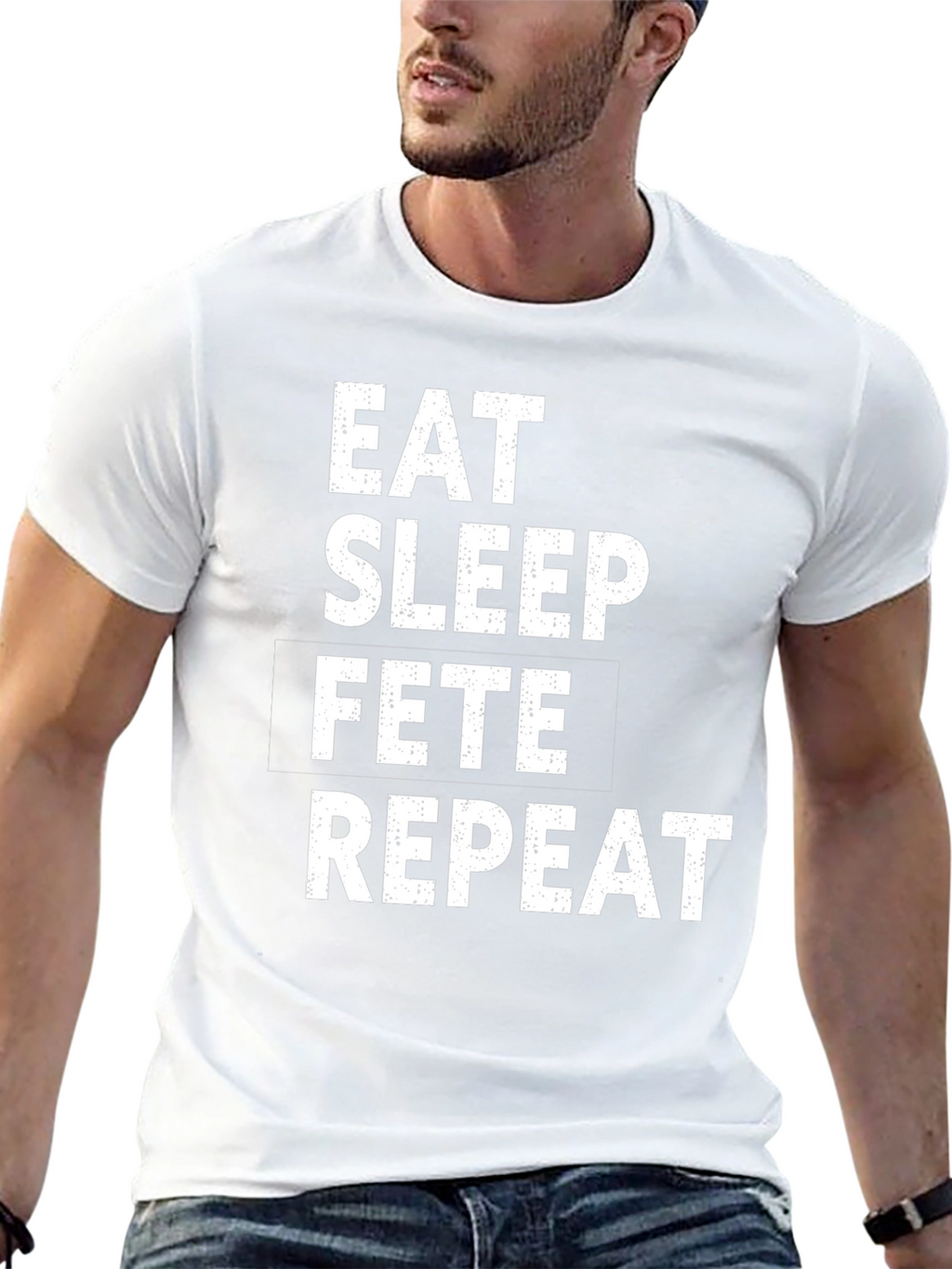 Eat Sleep Fete Repeat Black T-Shirt