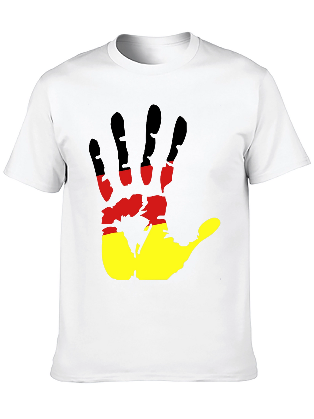 Germany Flag Handprint Black T-Shirt