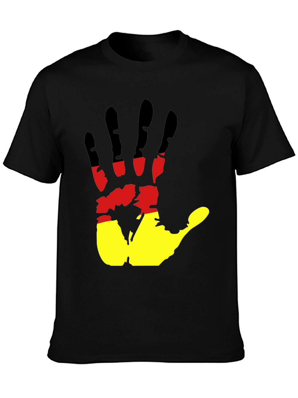 Germany Flag Handprint Black T-Shirt
