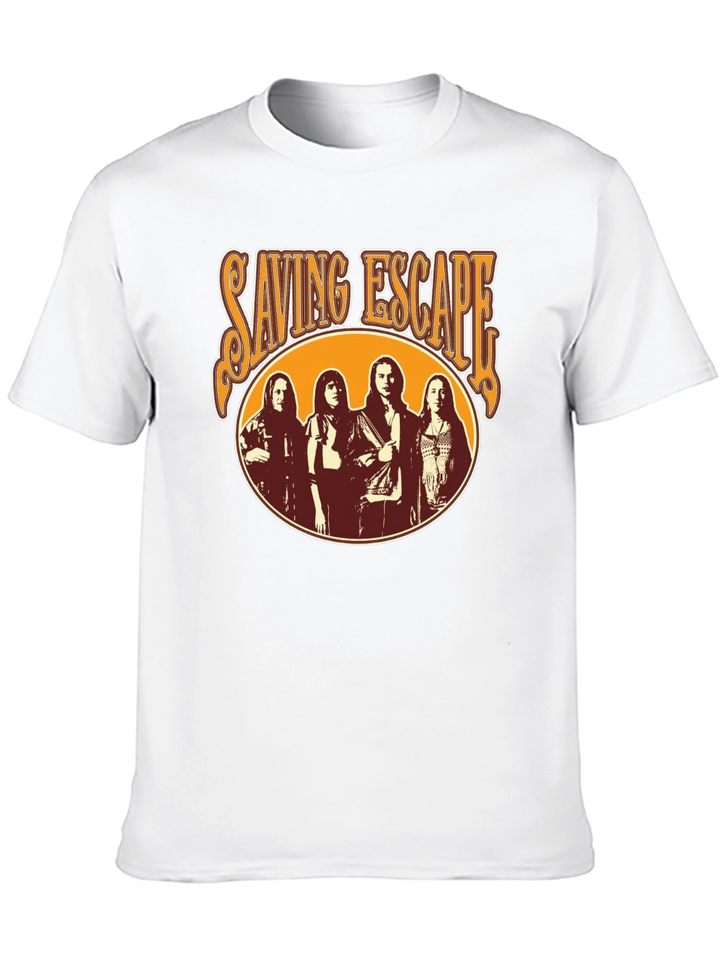 Saving Escape Band Black T-Shirt - Retro Rock Style