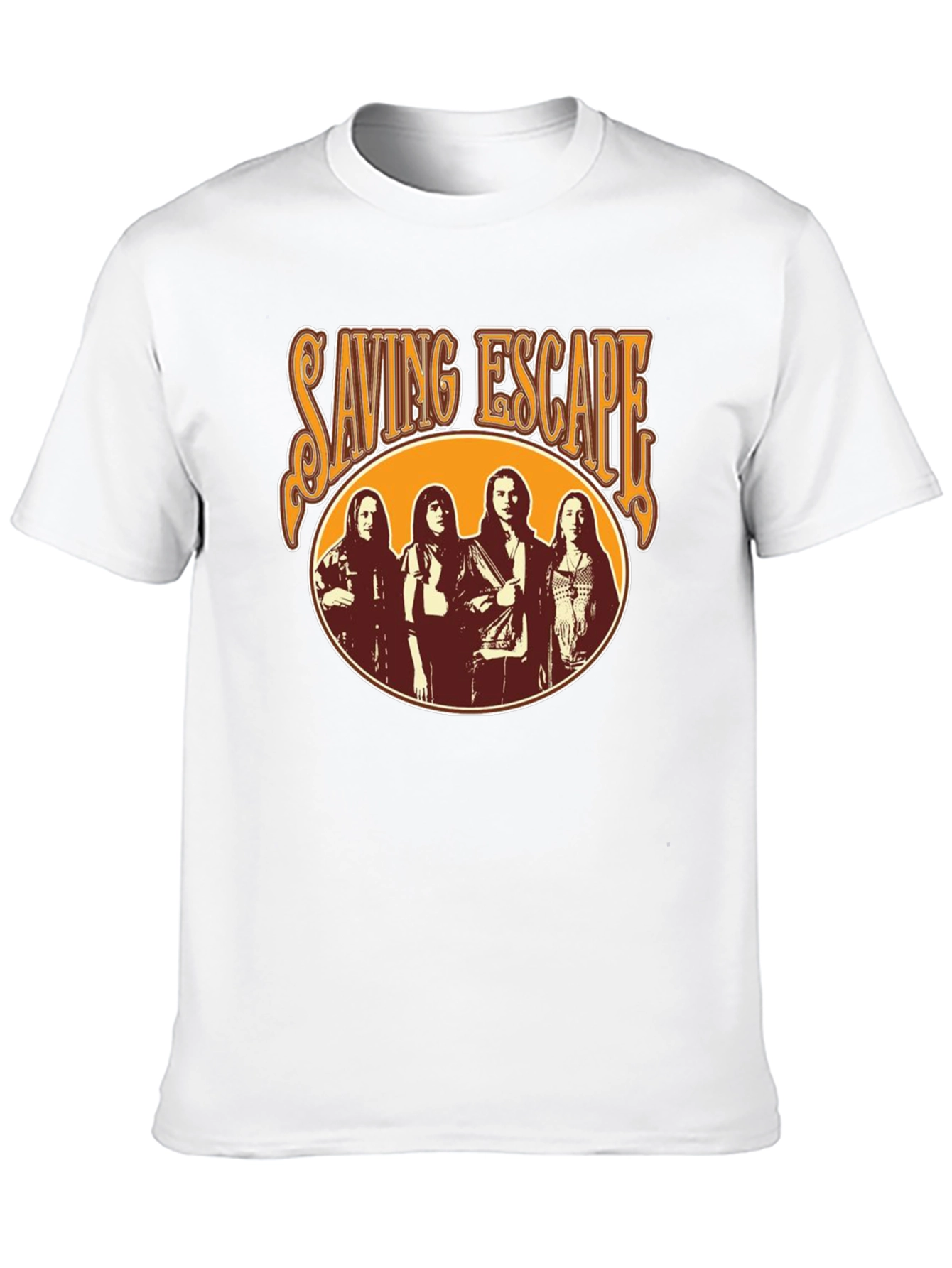 Saving Escape Band Black T-Shirt - Retro Rock Style