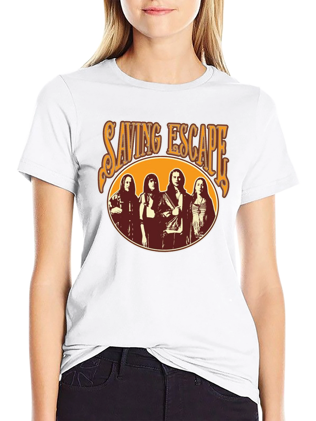Saving Escape Band Black T-Shirt - Retro Rock Style