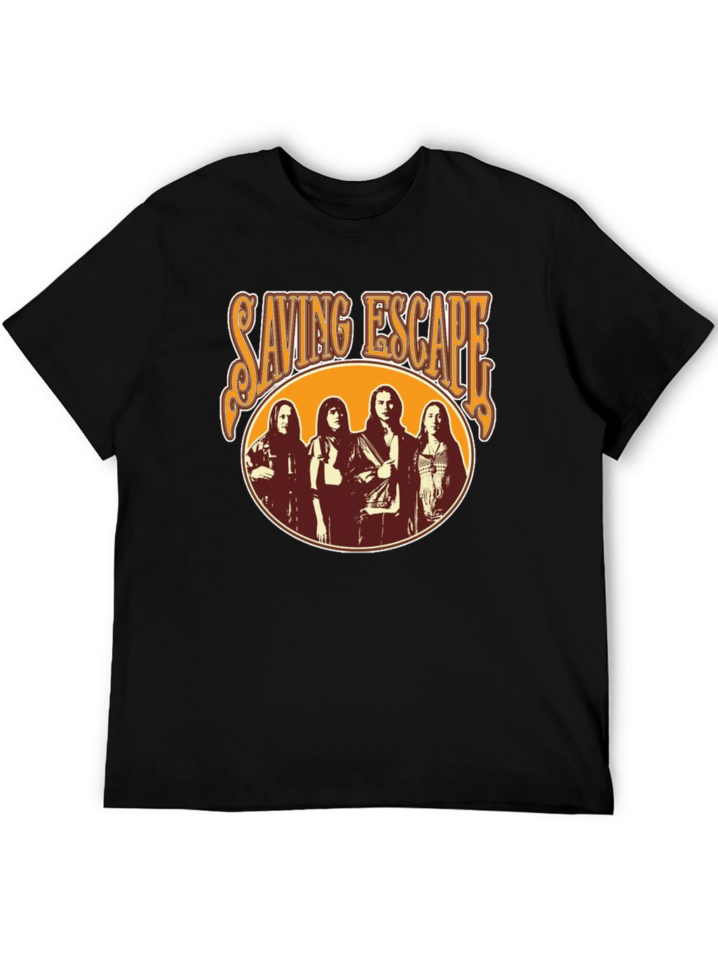 Saving Escape Band Black T-Shirt - Retro Rock Style