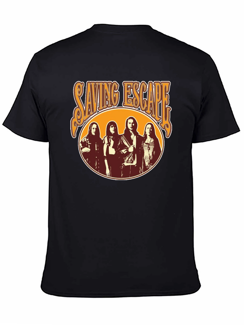 Saving Escape Band Black T-Shirt - Retro Rock Style