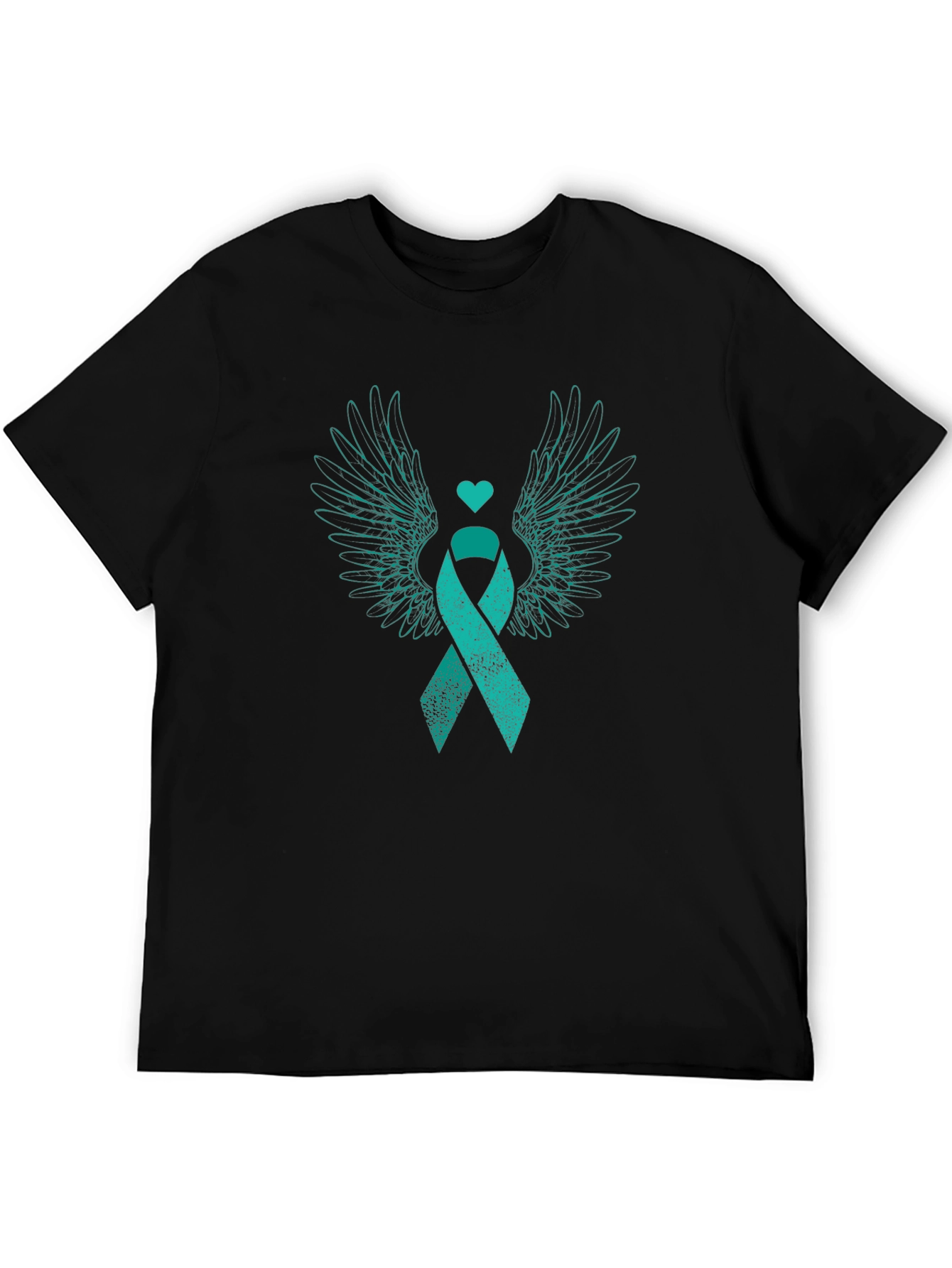 Teal Ribbon Wings Graphic Tee - Awareness & Support