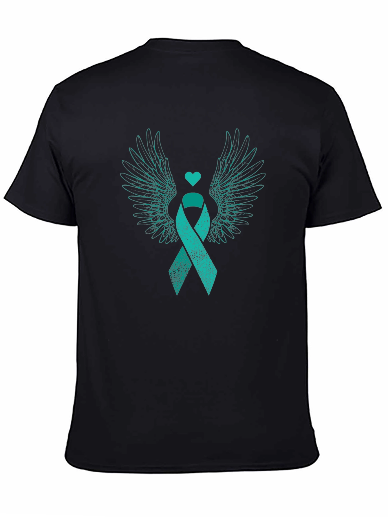 Teal Ribbon Wings Graphic Tee - Awareness & Support