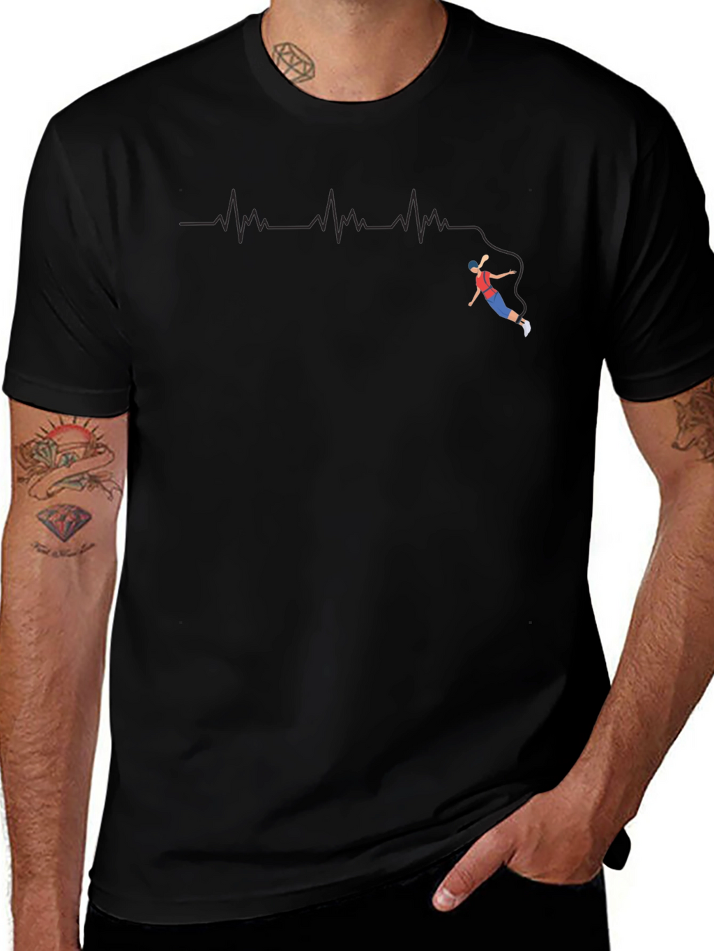 Adventure Heartbeat T-Shirt - Climber Design