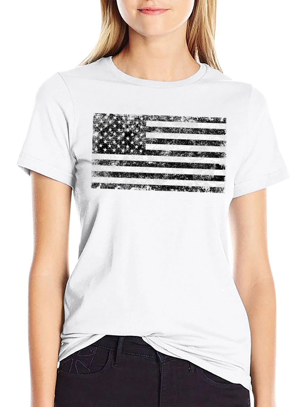 Distressed American Flag Graphic T-Shirt