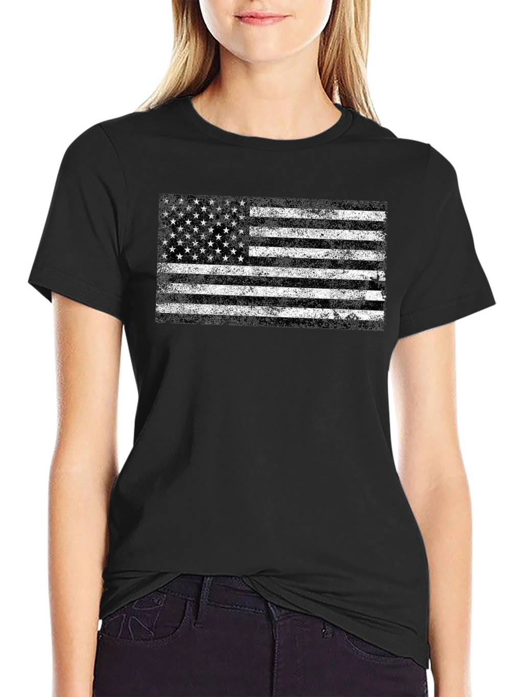 Distressed American Flag Graphic T-Shirt