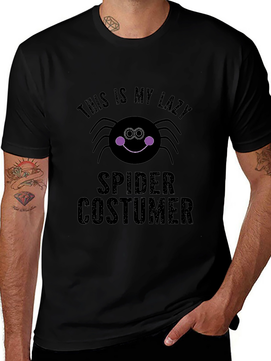 Lazy Spider Costume T-Shirt - Halloween Ready!
