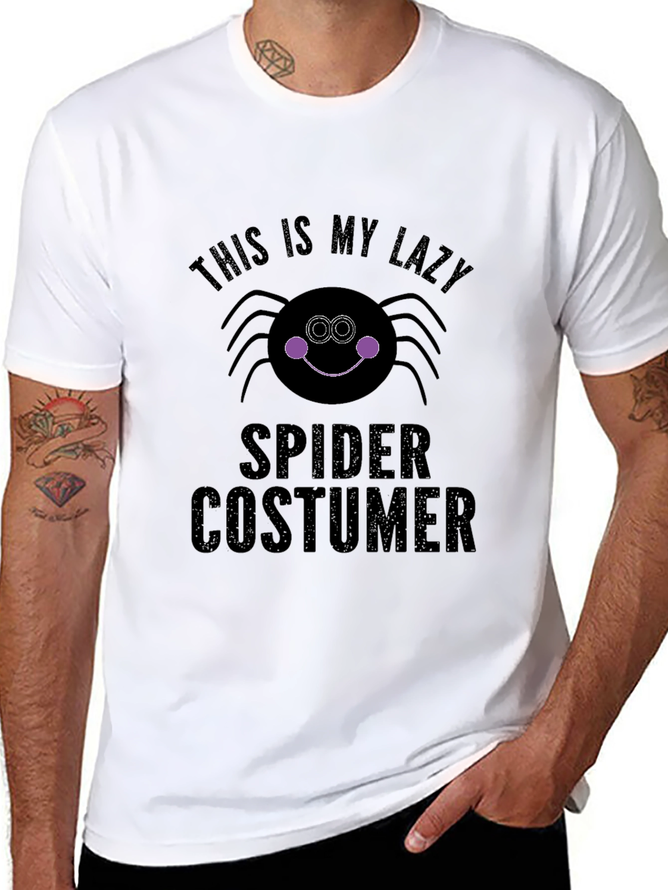 Lazy Spider Costume T-Shirt - Halloween Ready!