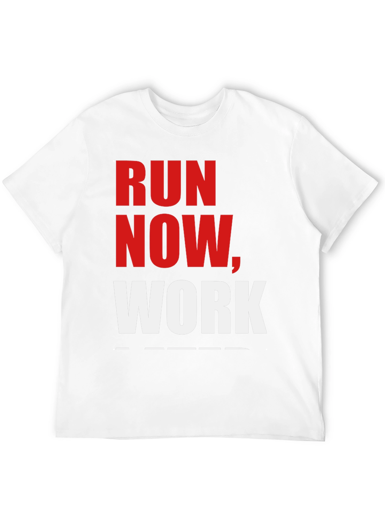 Run Now Work Later Black Graphic T-Shirt