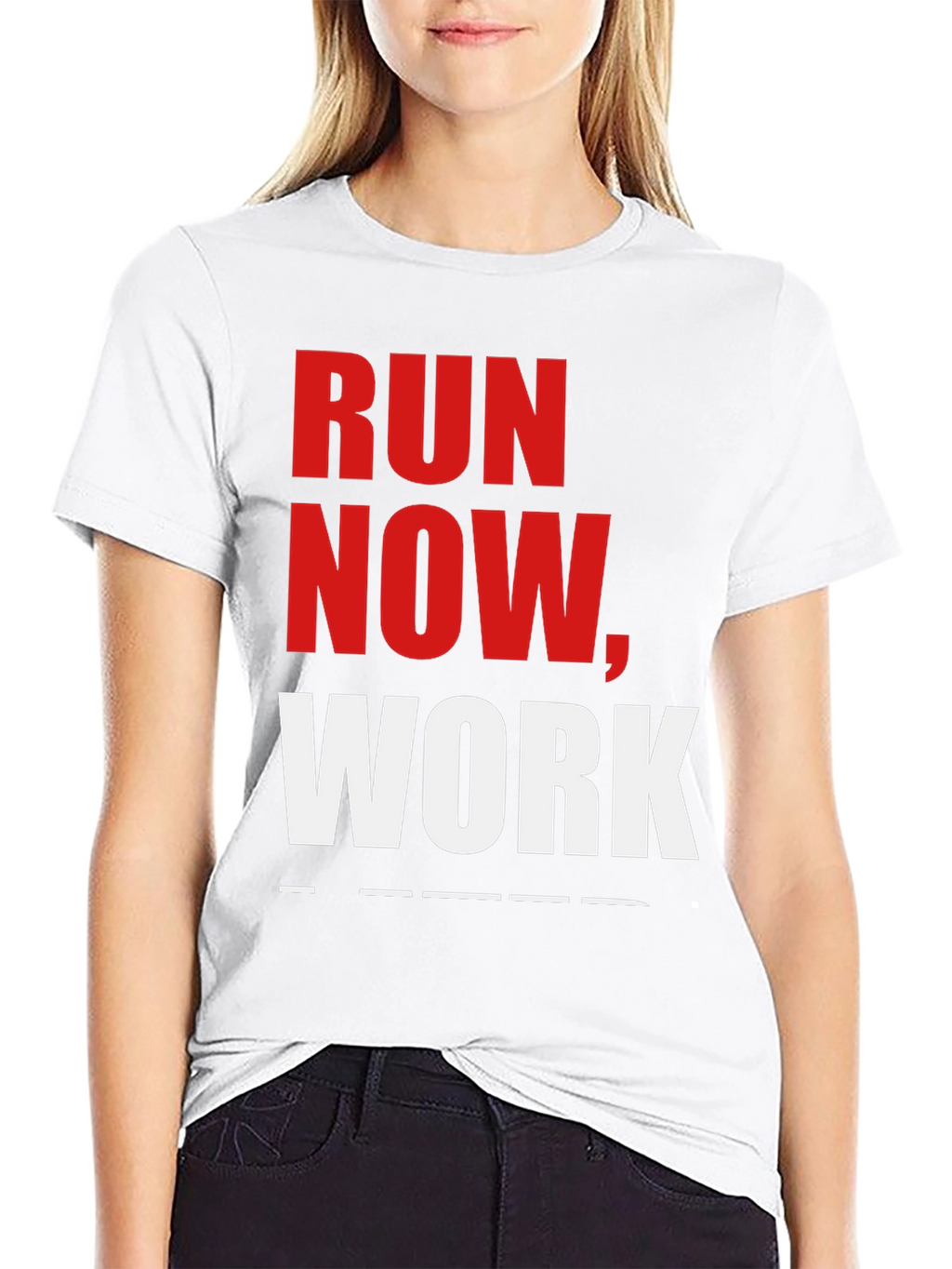 Run Now Work Later Black Graphic T-Shirt