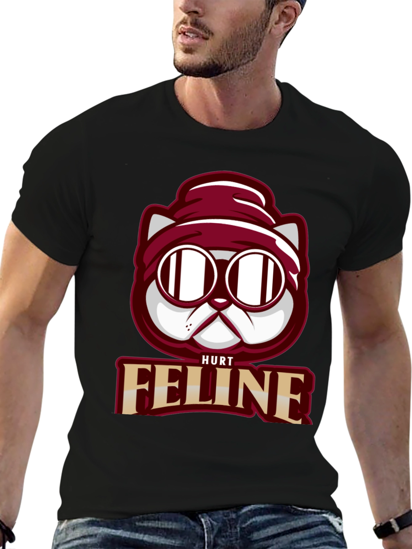 Hurt Feline T-Shirt - Cool Cat Graphic Tee