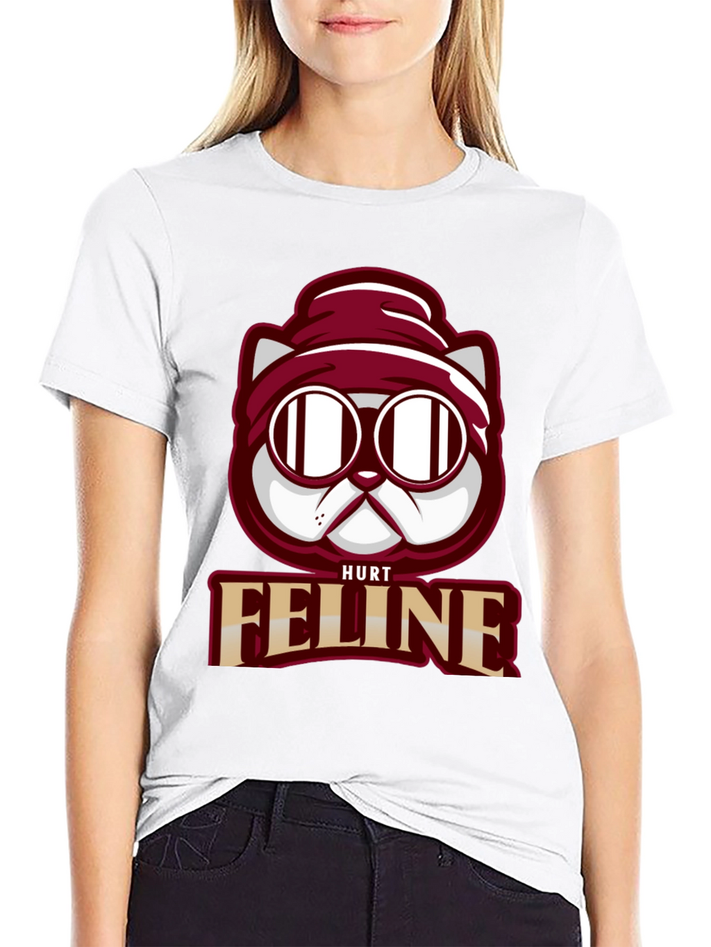 Hurt Feline T-Shirt - Cool Cat Graphic Tee