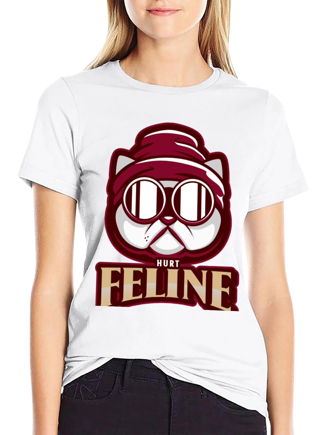 Hurt Feline T-Shirt - Cool Cat Graphic Tee