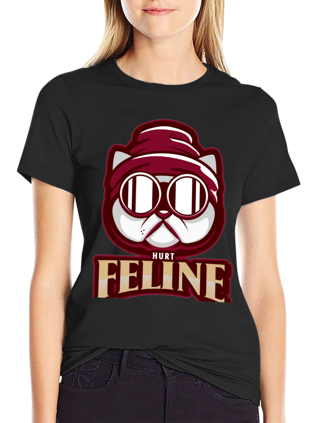 Hurt Feline T-Shirt - Cool Cat Graphic Tee