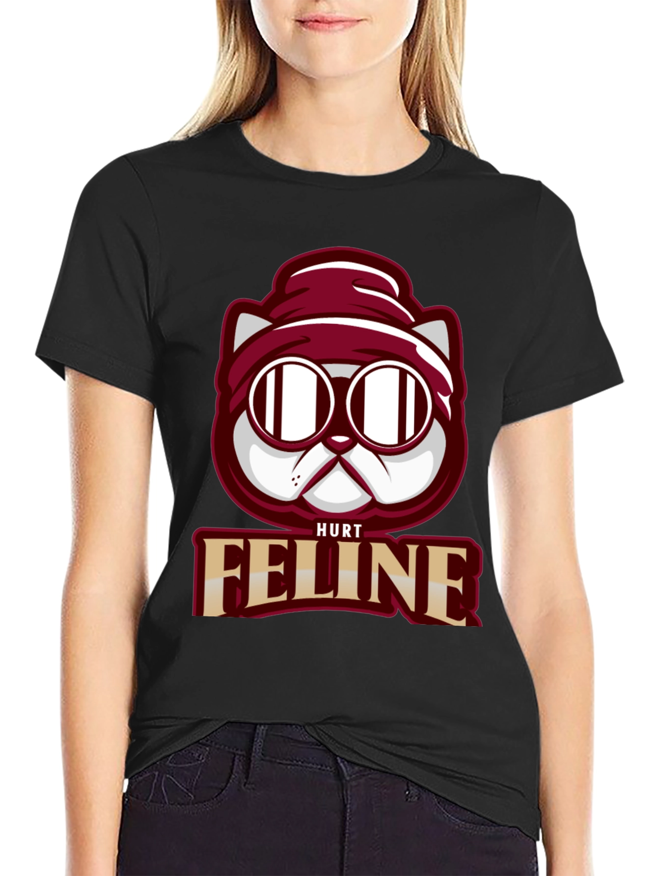 Hurt Feline T-Shirt - Cool Cat Graphic Tee