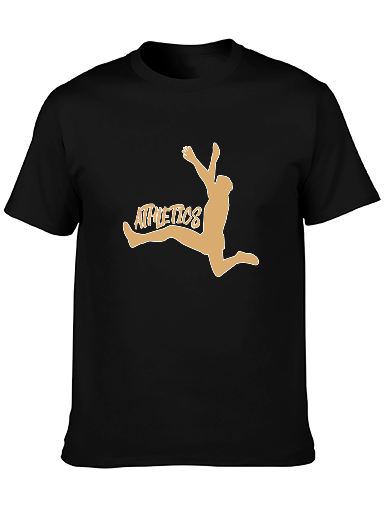 Athletics Graphic Tee - Black Cotton Blend T-Shirt