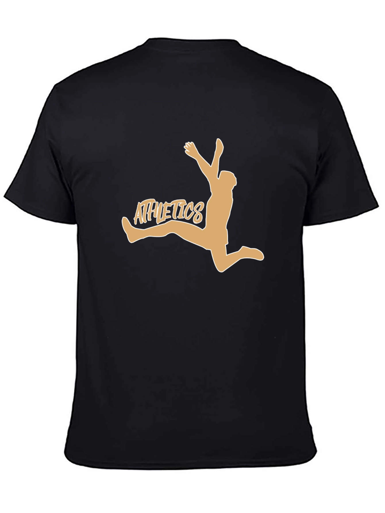 Athletics Graphic Tee - Black Cotton Blend T-Shirt