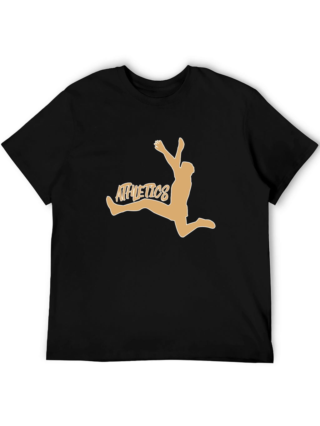 Athletics Graphic Tee - Black Cotton Blend T-Shirt