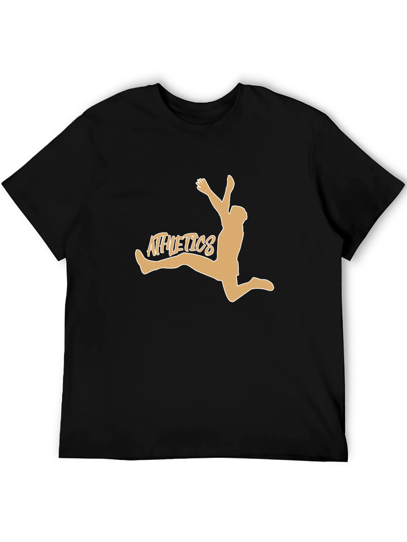 Athletics Graphic Tee - Black Cotton Blend T-Shirt